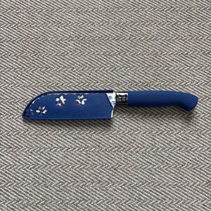The Pioneer Woman  Blue SANTOKU Knife Sheath Floral Design 5” Blade